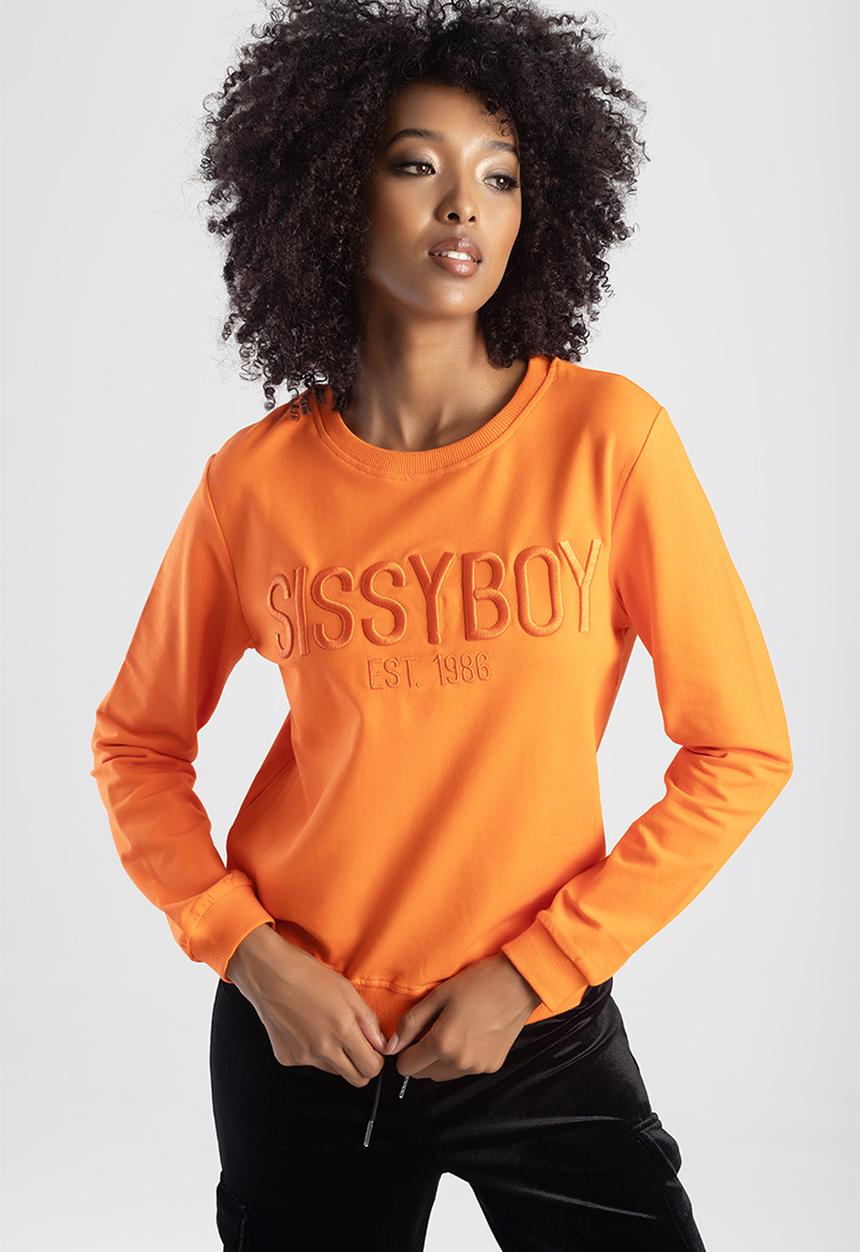 SISSY BOY - Oshi crew neck sweat top with long sleeves - orange