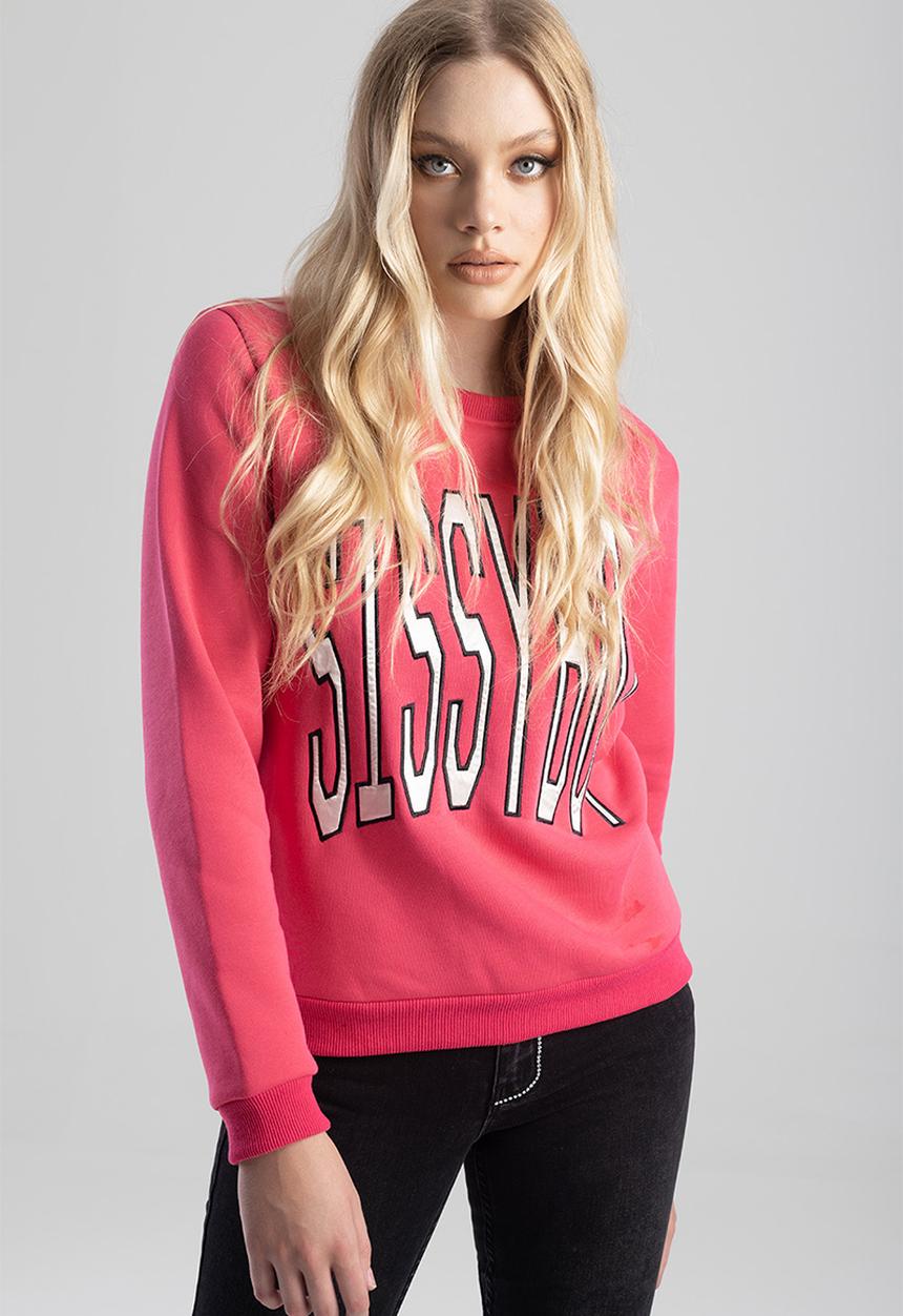 SISSY BOY - Gisella crew neck sweat top with long sleeves - cerise