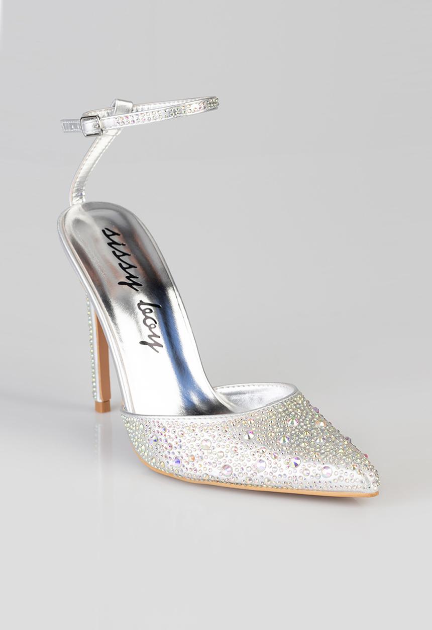 SISSY BOY - Crystal clear bling court - silver