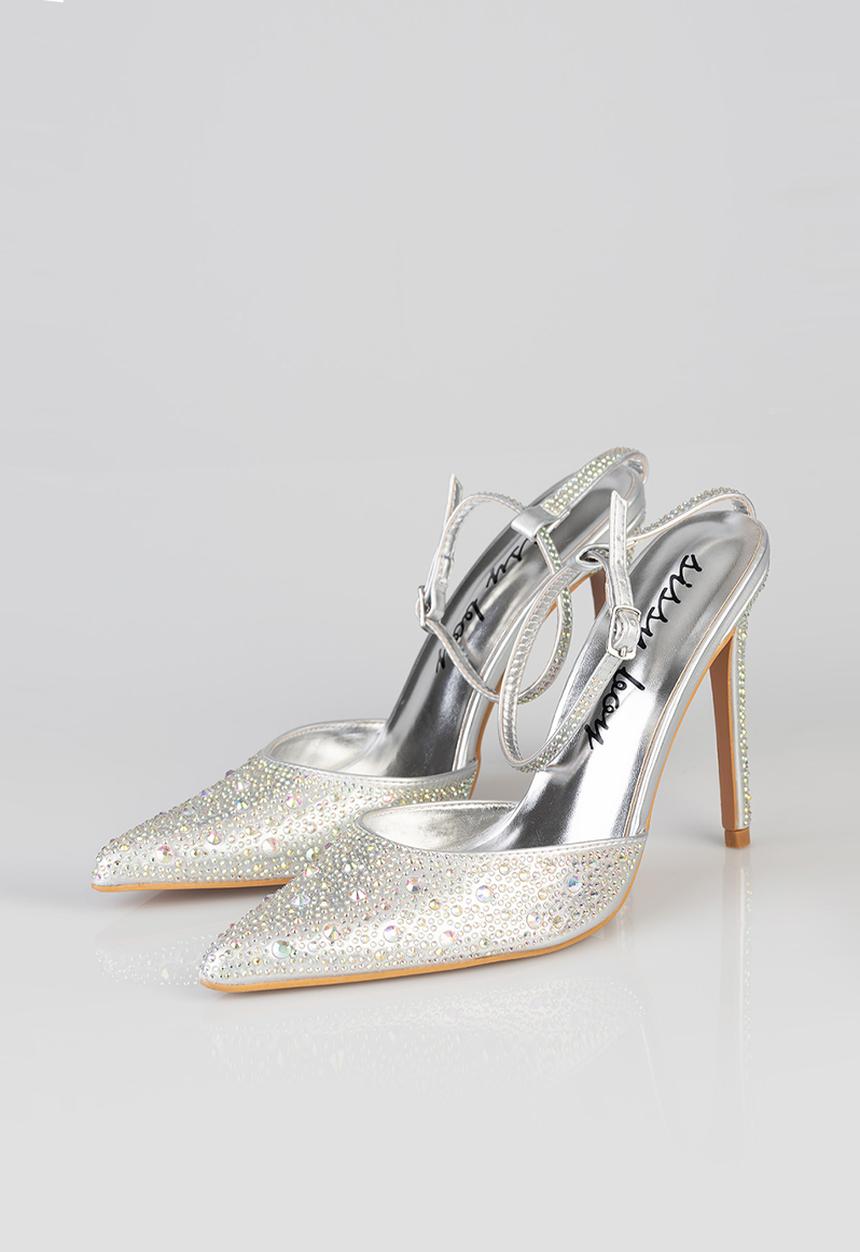 SISSY BOY - Crystal clear bling court - silver