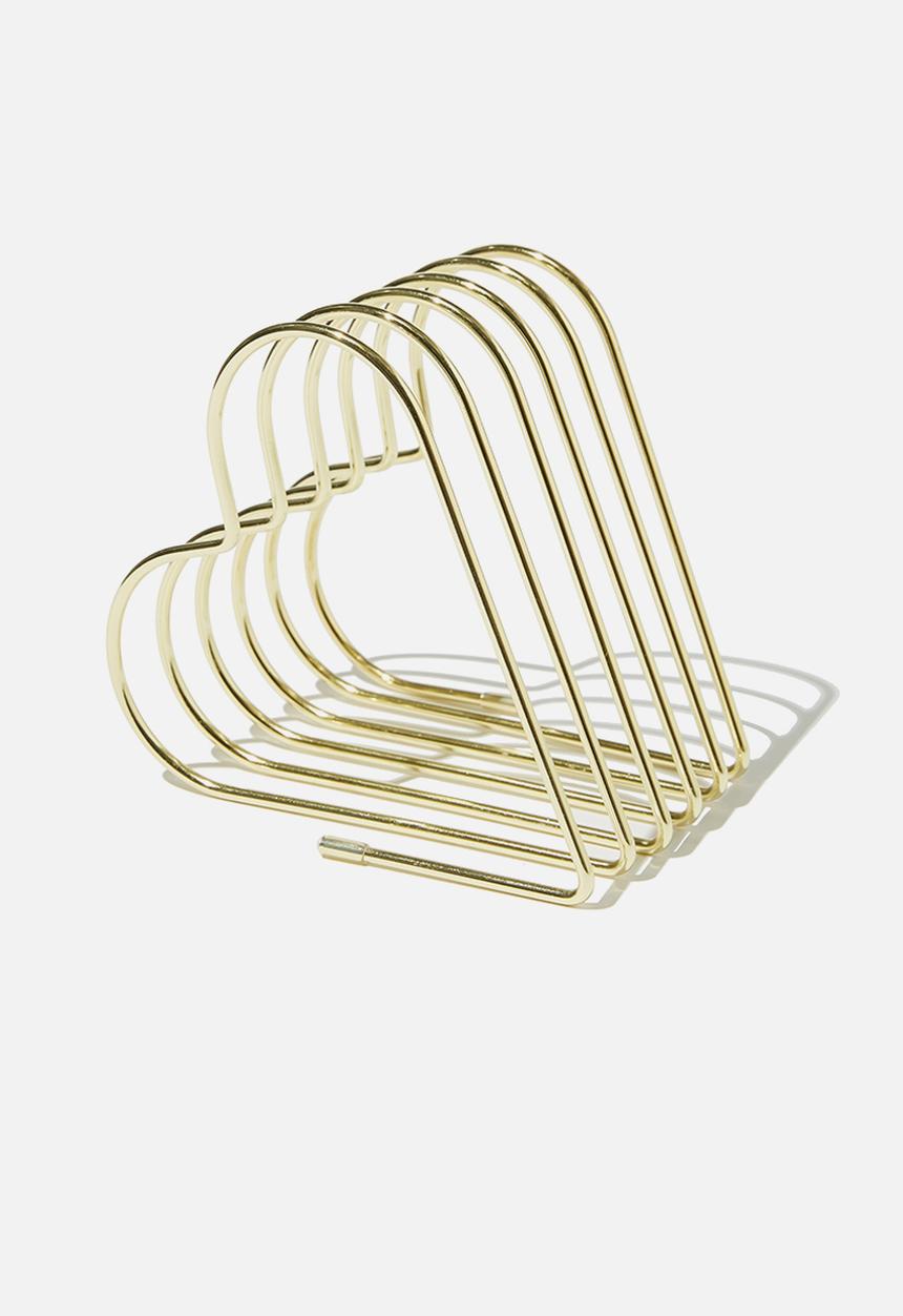 Typo - Metal shaped paper filer - heart gold