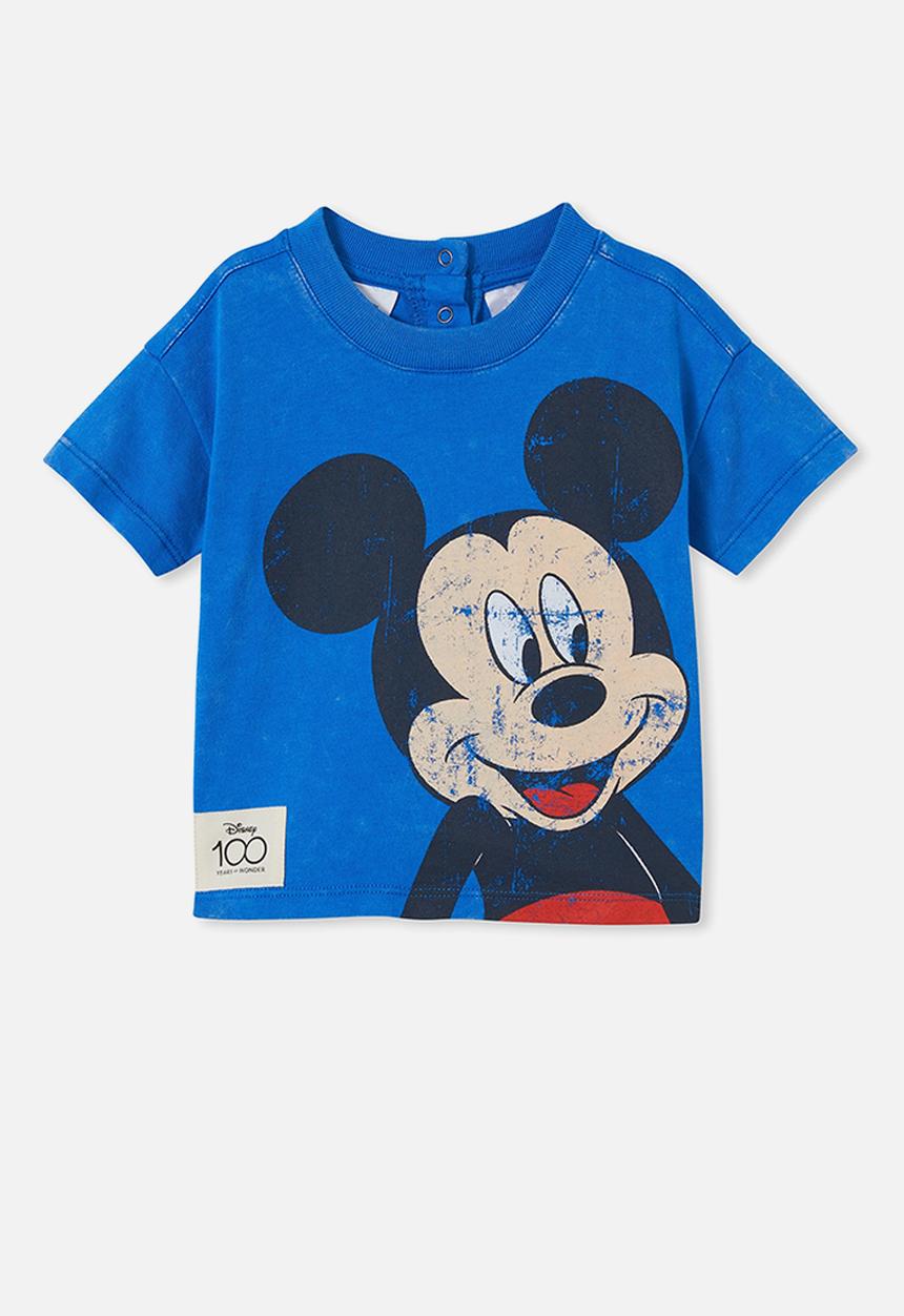 Cotton On - Andie drop shoulder tee - lcn dis blue punch/mickey mouse
