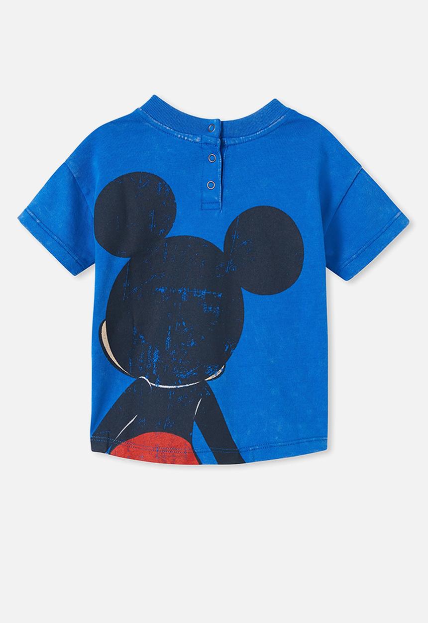 Cotton On - Andie drop shoulder tee - lcn dis blue punch/mickey mouse