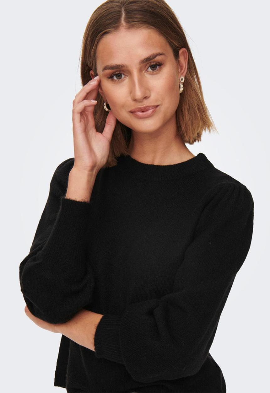 Jacqueline de Yong - Elanor long sleeve reversible pullover - black