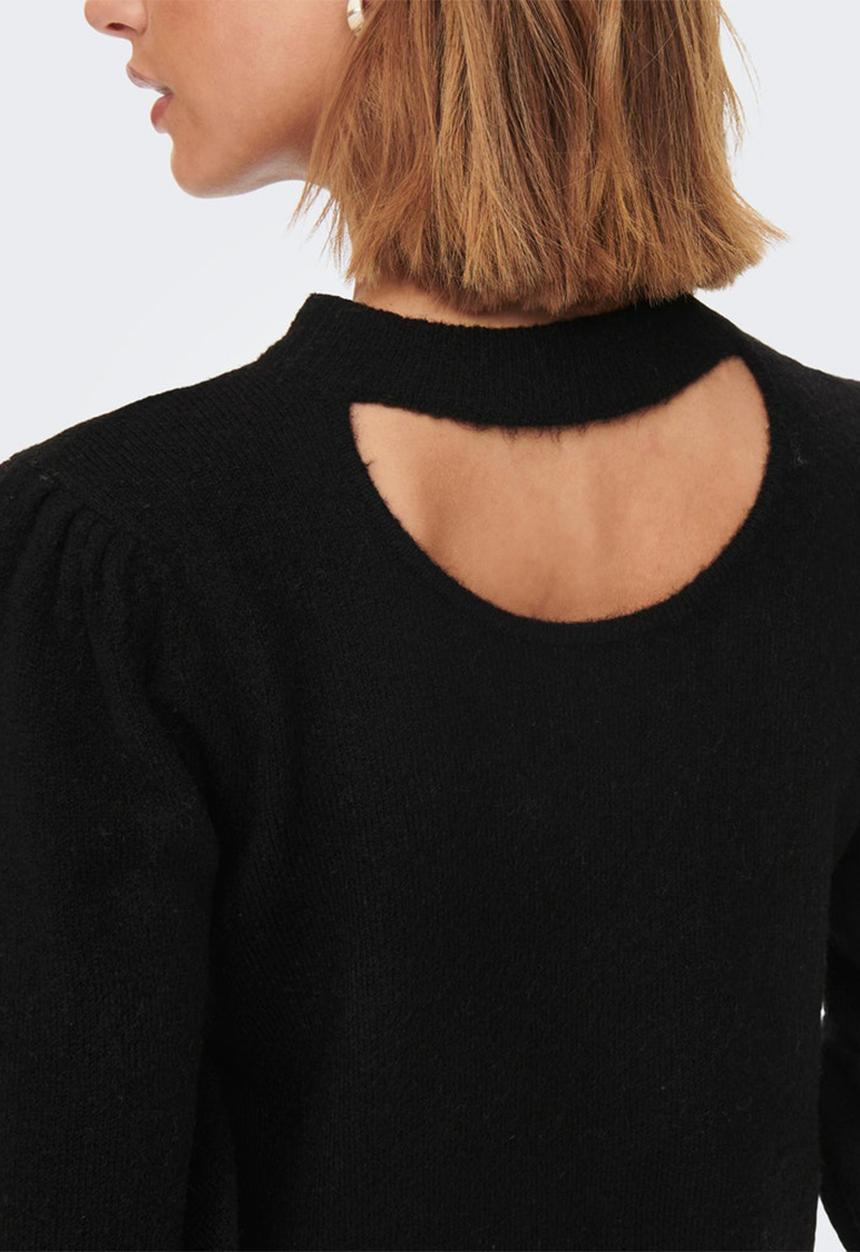 Jacqueline de Yong - Elanor long sleeve reversible pullover - black