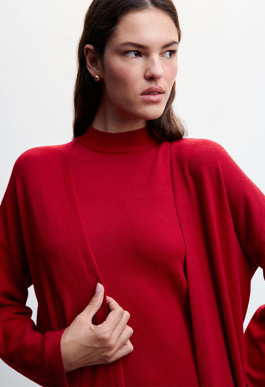 MANGO - Cardigan port - red