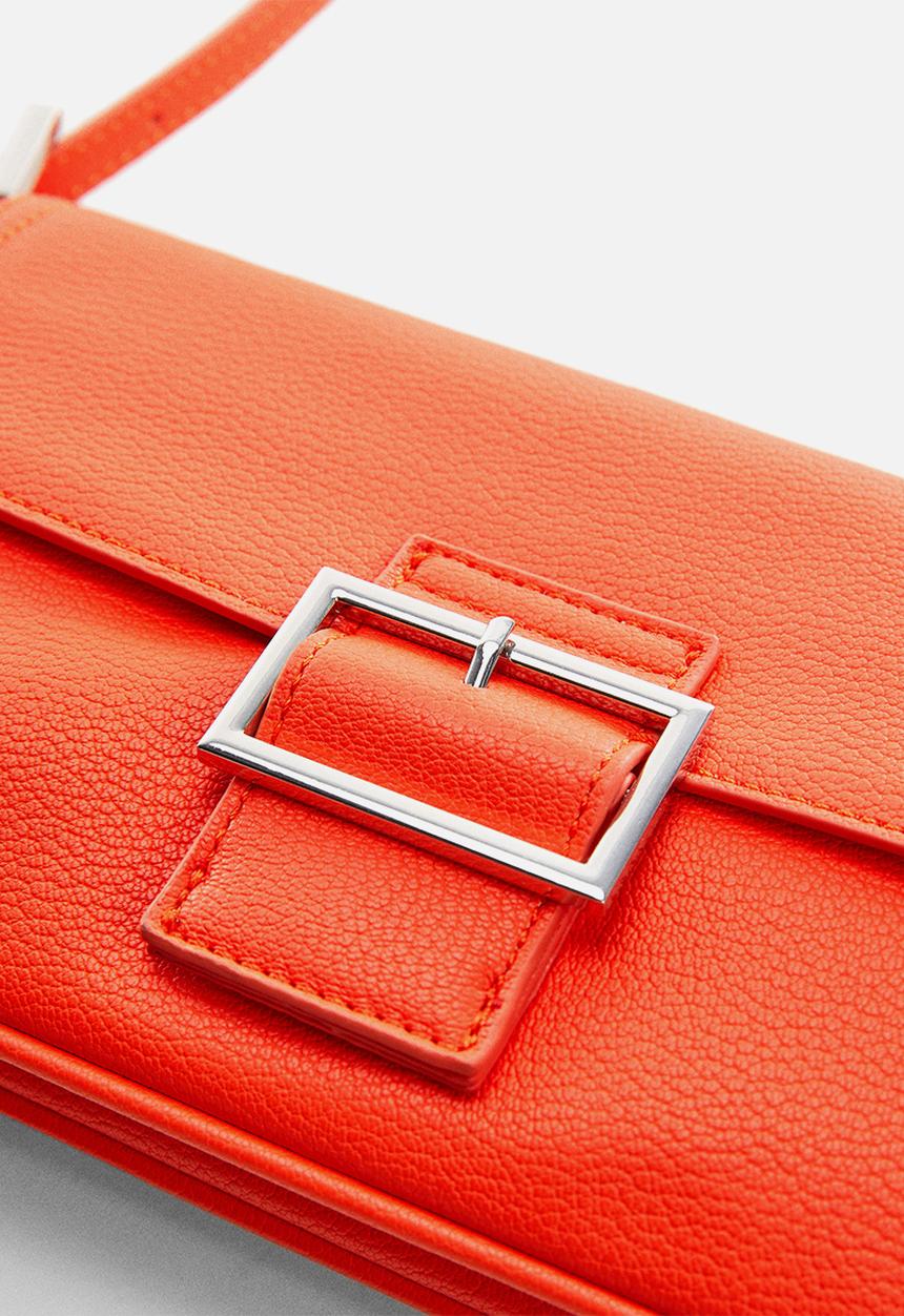 MANGO - Buckle shoulder bag - orange