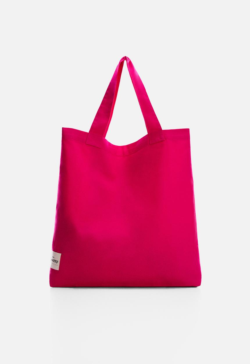 MANGO - Cotton canvas bag - fuchsia
