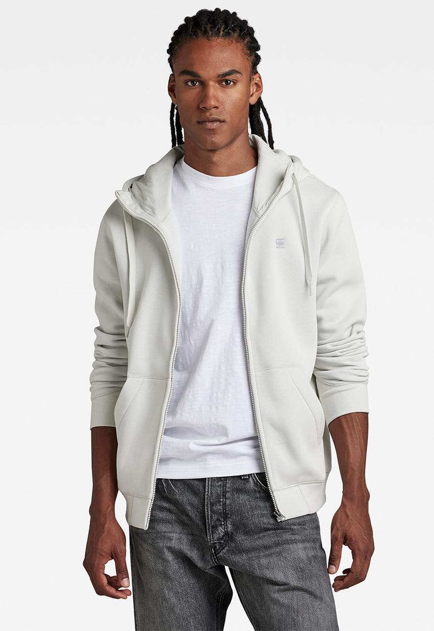 G-STAR - Premium core hdd zip sw long sleeve - oyster mushroom