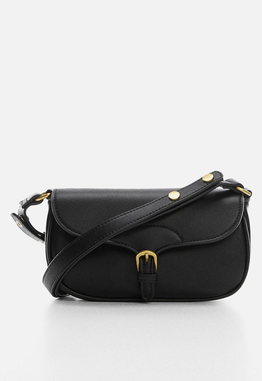 MANGO - Buckle cross-body bag - black