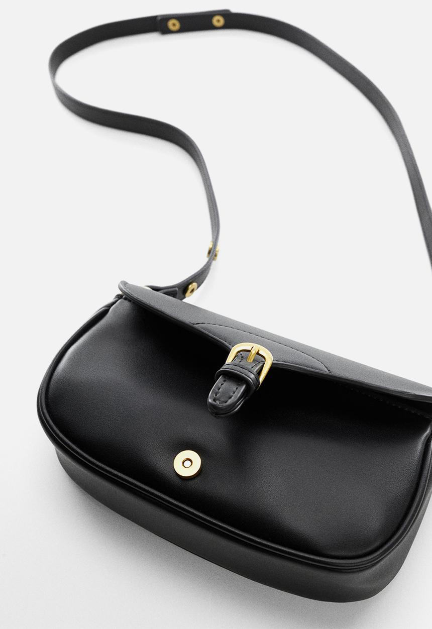 MANGO - Buckle cross-body bag - black