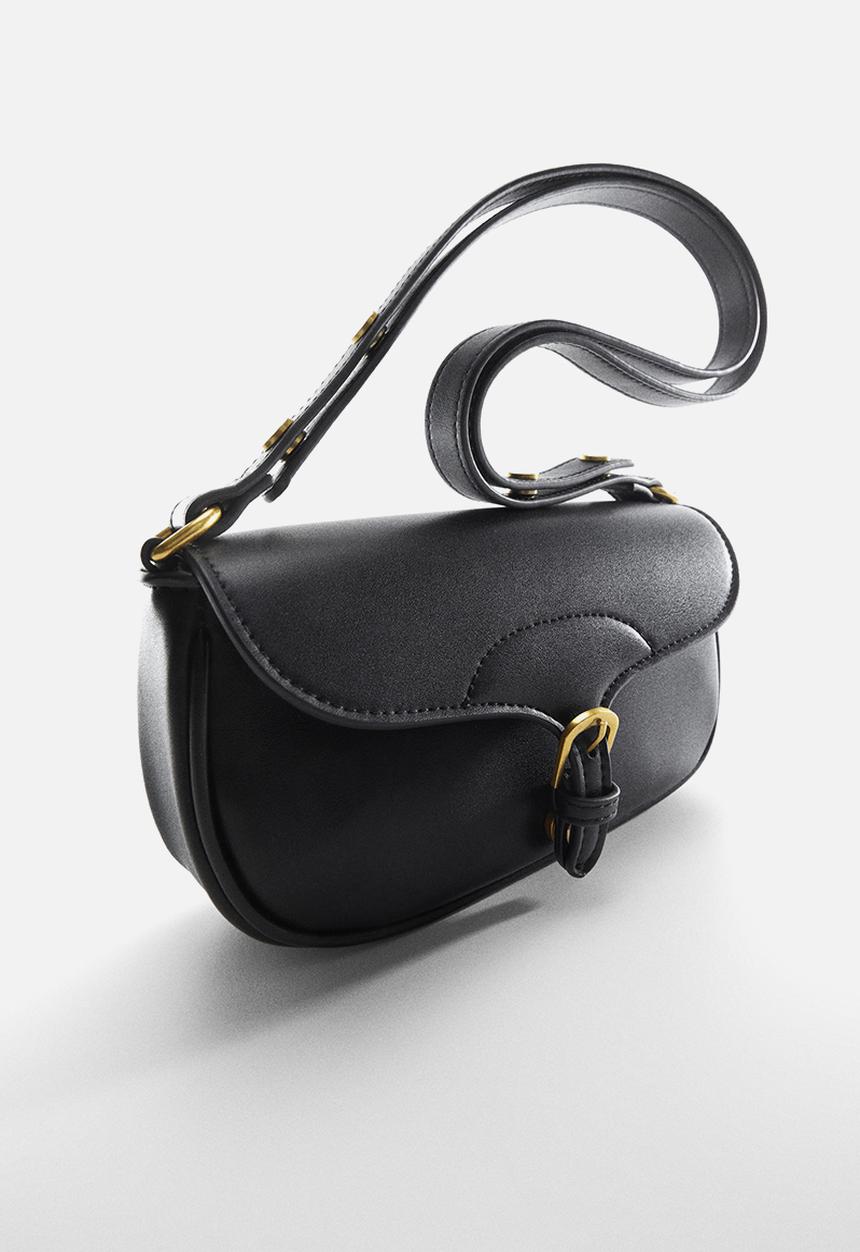MANGO - Buckle cross-body bag - black