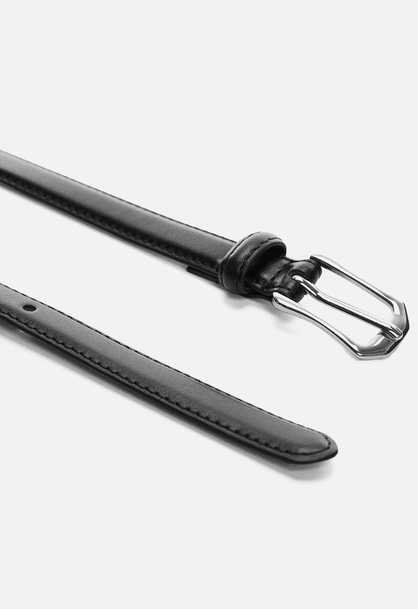 MANGO - Rectangular buckle belt - black