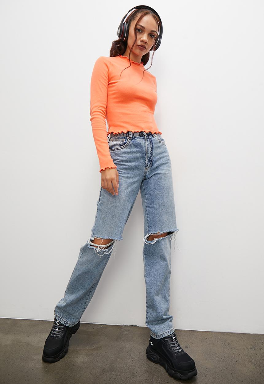 Blake - Eyelash turtle neck - peach