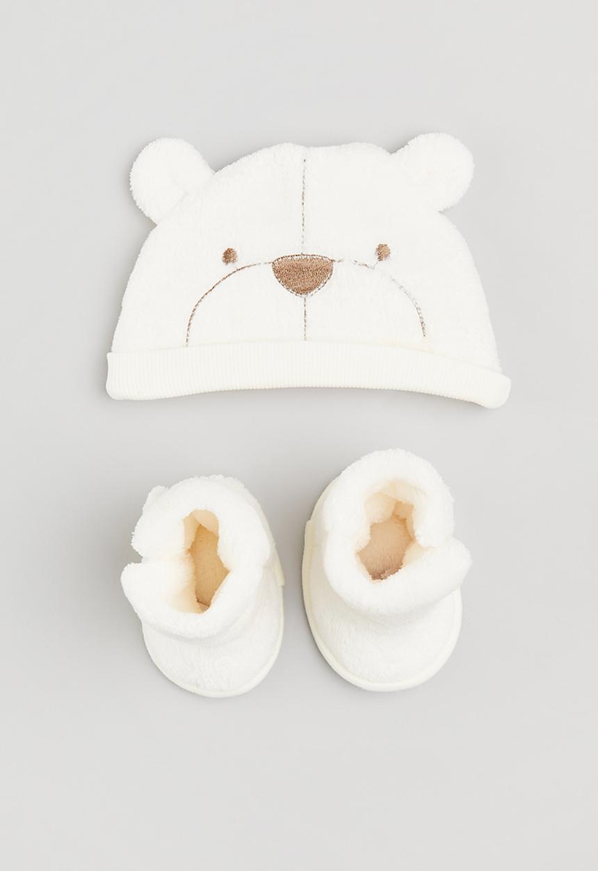 Pop Candy - Beanie & booties set - off white