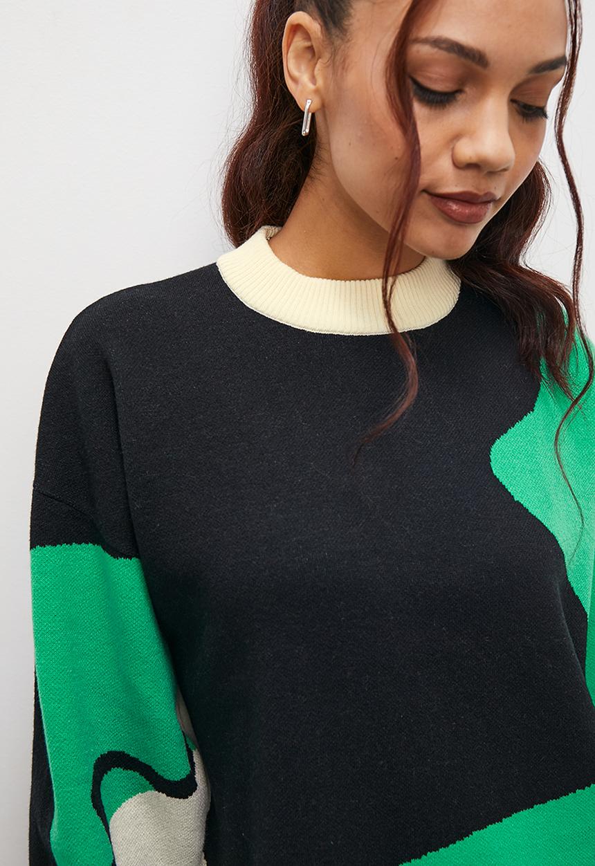 Blake - Graphic midi knitwear dress - multi
