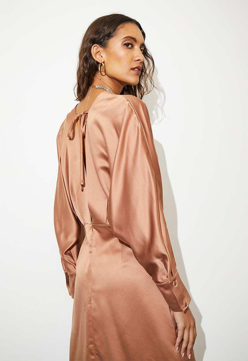 Superbalist - Dolman sleeve empire mini dress - espresso