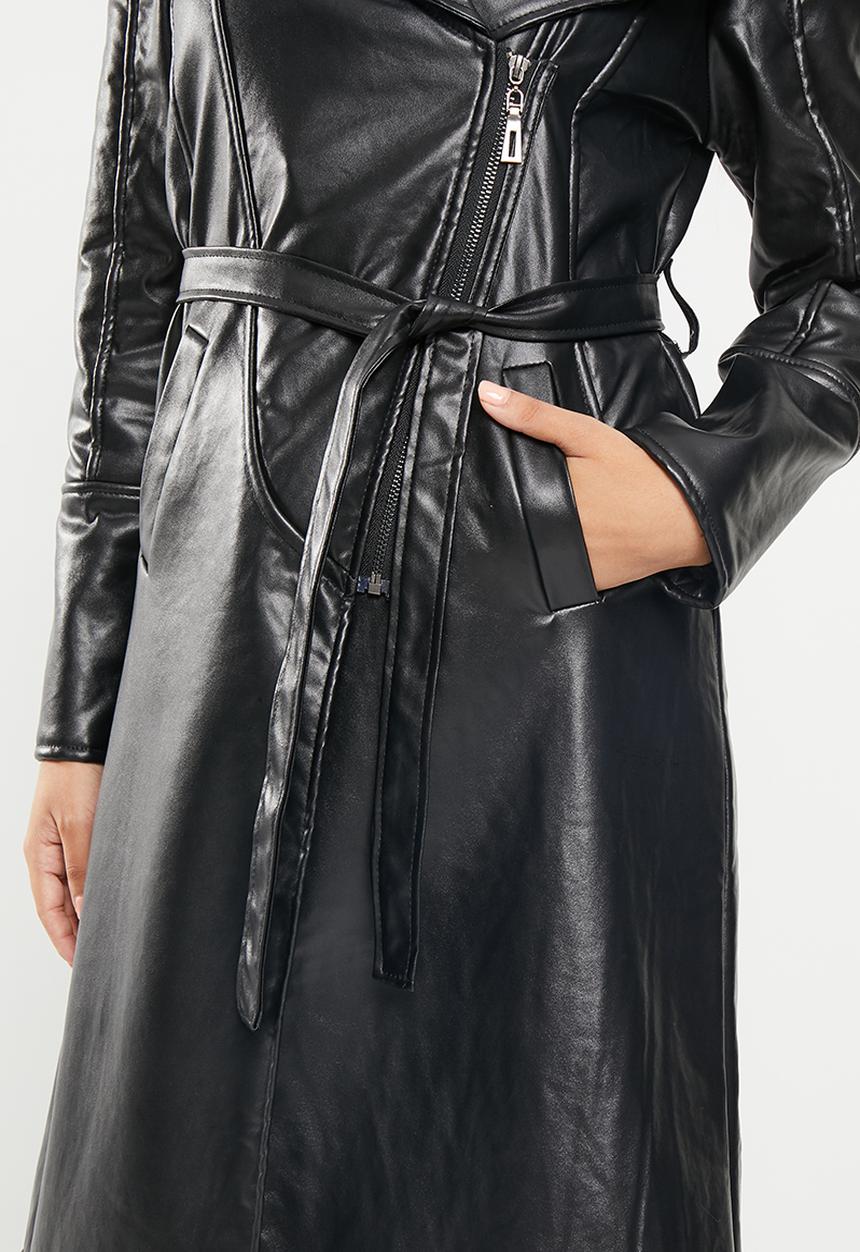 dailyfriday - Faux fur collar coat - black
