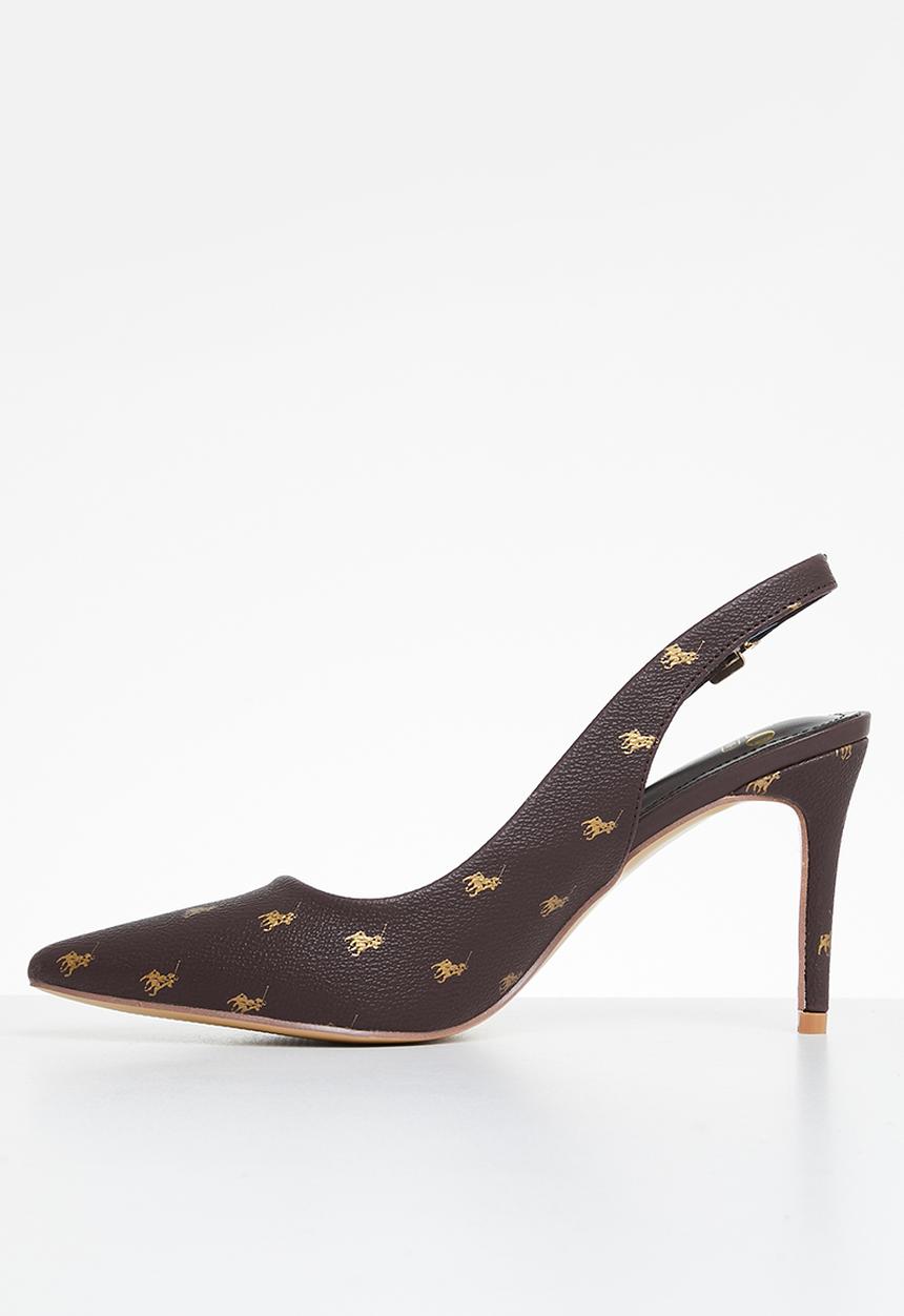 POLO - Monogram sling back - brown