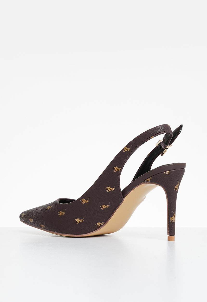 POLO - Monogram sling back - brown