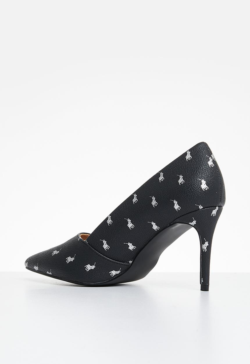 POLO - Pointed toe monogram heel - black