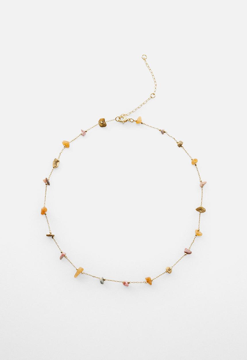 MANGO - Semiprecious stone necklace - gold