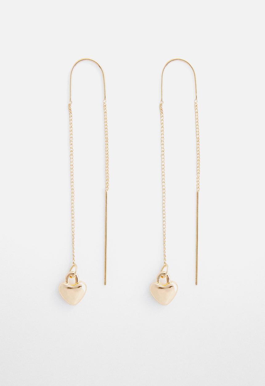 MANGO - Earrings hearts thread - gold