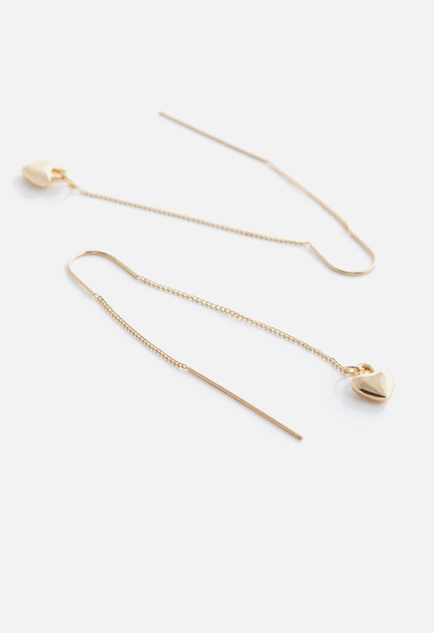 MANGO - Earrings hearts thread - gold