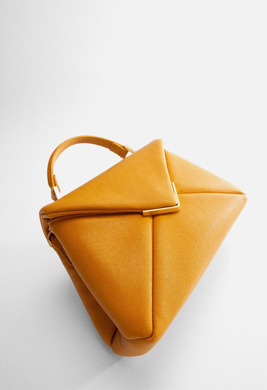 MANGO - Long chain handle bag - mustard