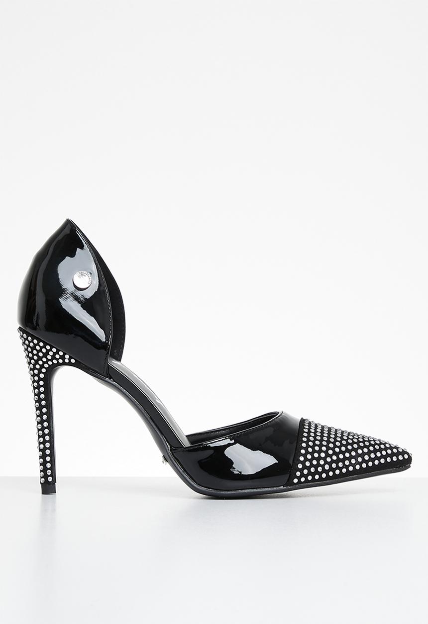 SISSY BOY - Turn up patent bling court - black