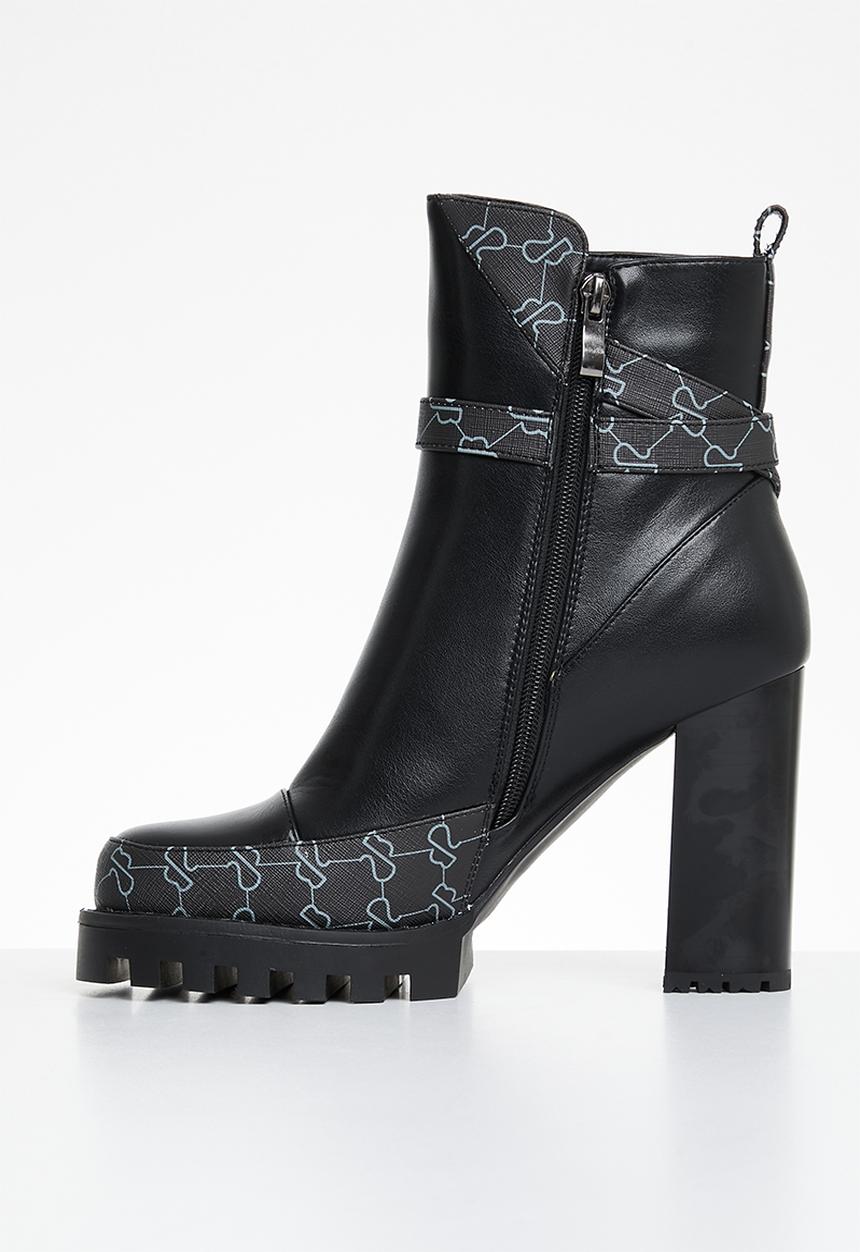 SISSY BOY - Toxic sb printed tread boot - black