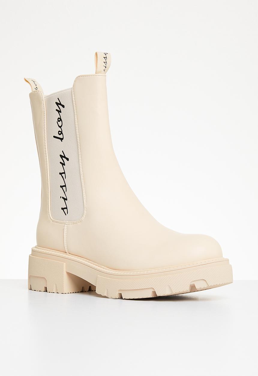 SISSY BOY - Riding high chelsea boot - stone