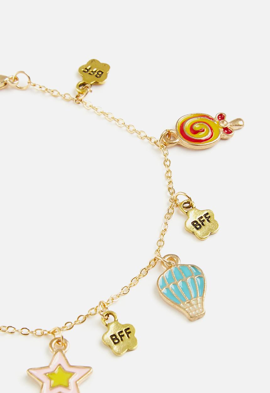 Pop Candy - Girls bff necklace - gold