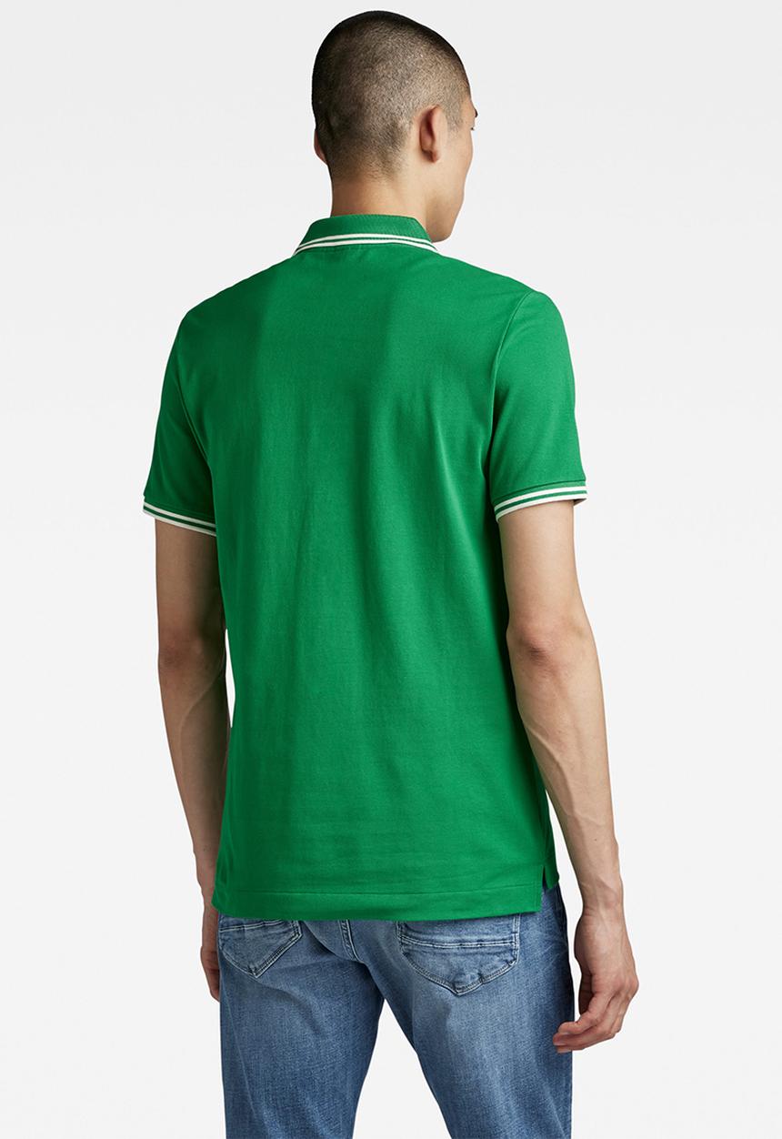 G-STAR - Dunda slim stripe polo short sleeve - jolly green