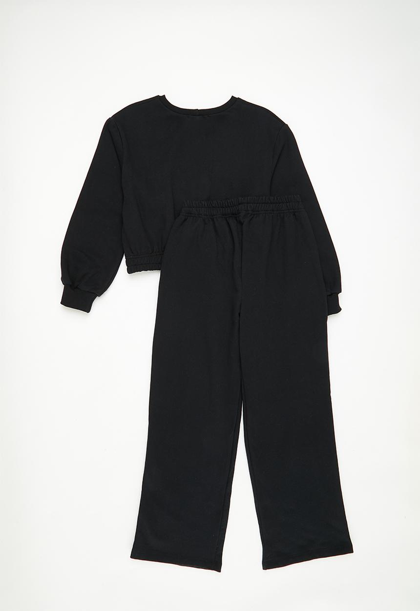 Superbalist - Wide leg jogger & sweat top set - black
