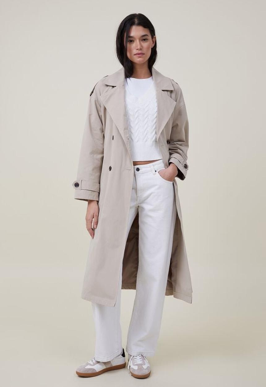 Cotton On - Drop shoulder Trench coat - mid taupe