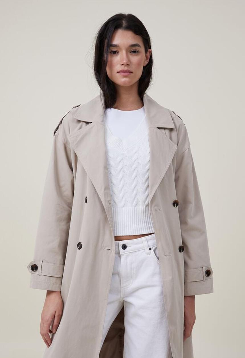 Cotton On - Drop shoulder Trench coat - mid taupe