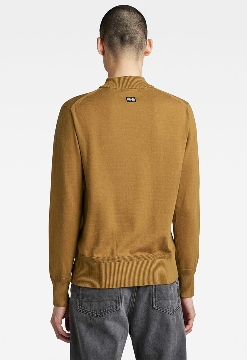 G-STAR - Premium core mock knit - oxide ocre