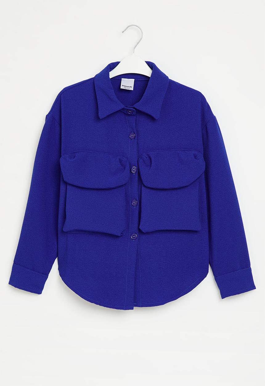 Pop Candy - Girls shacket - blue