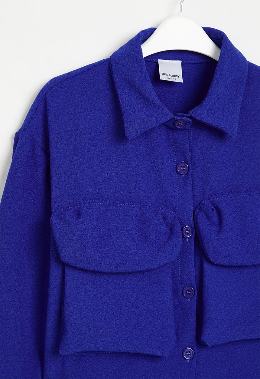 Pop Candy - Girls shacket - blue