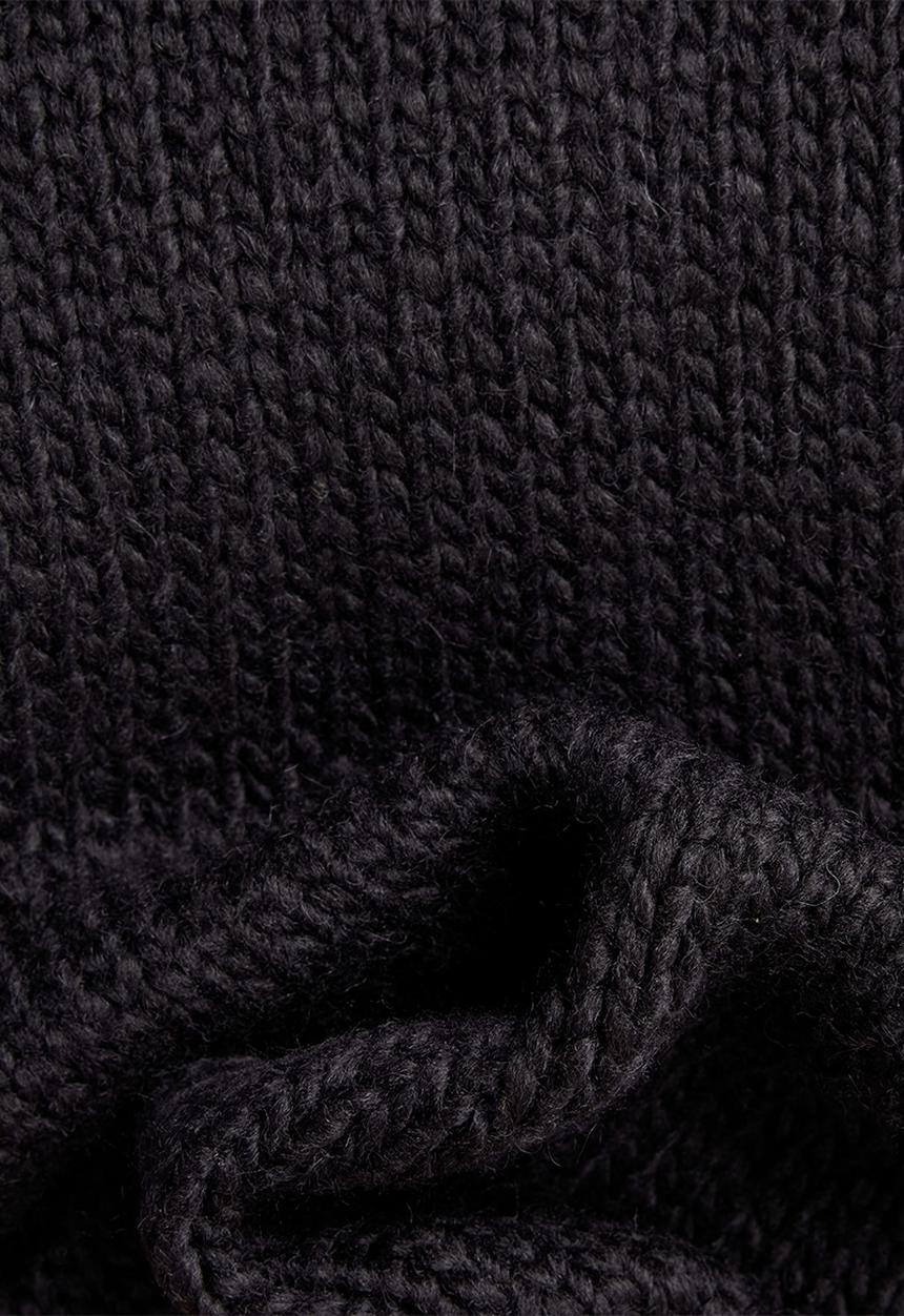G-STAR - Heavy cable loose zip thru knit - dk black