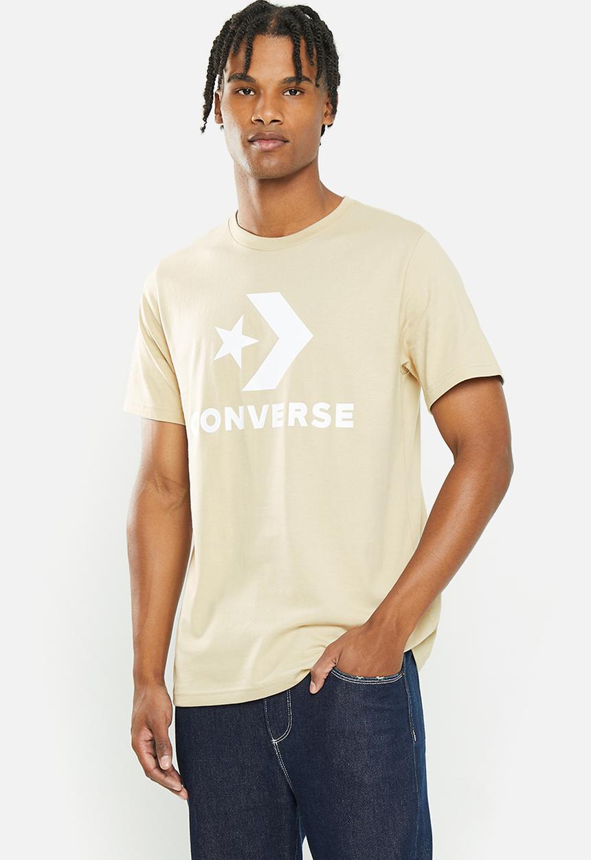Converse - Standard fit center front large logo star short sleeve tee - stone