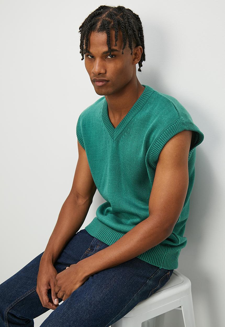 STYLE REPUBLIC - Oversized textured knit vest - sea green