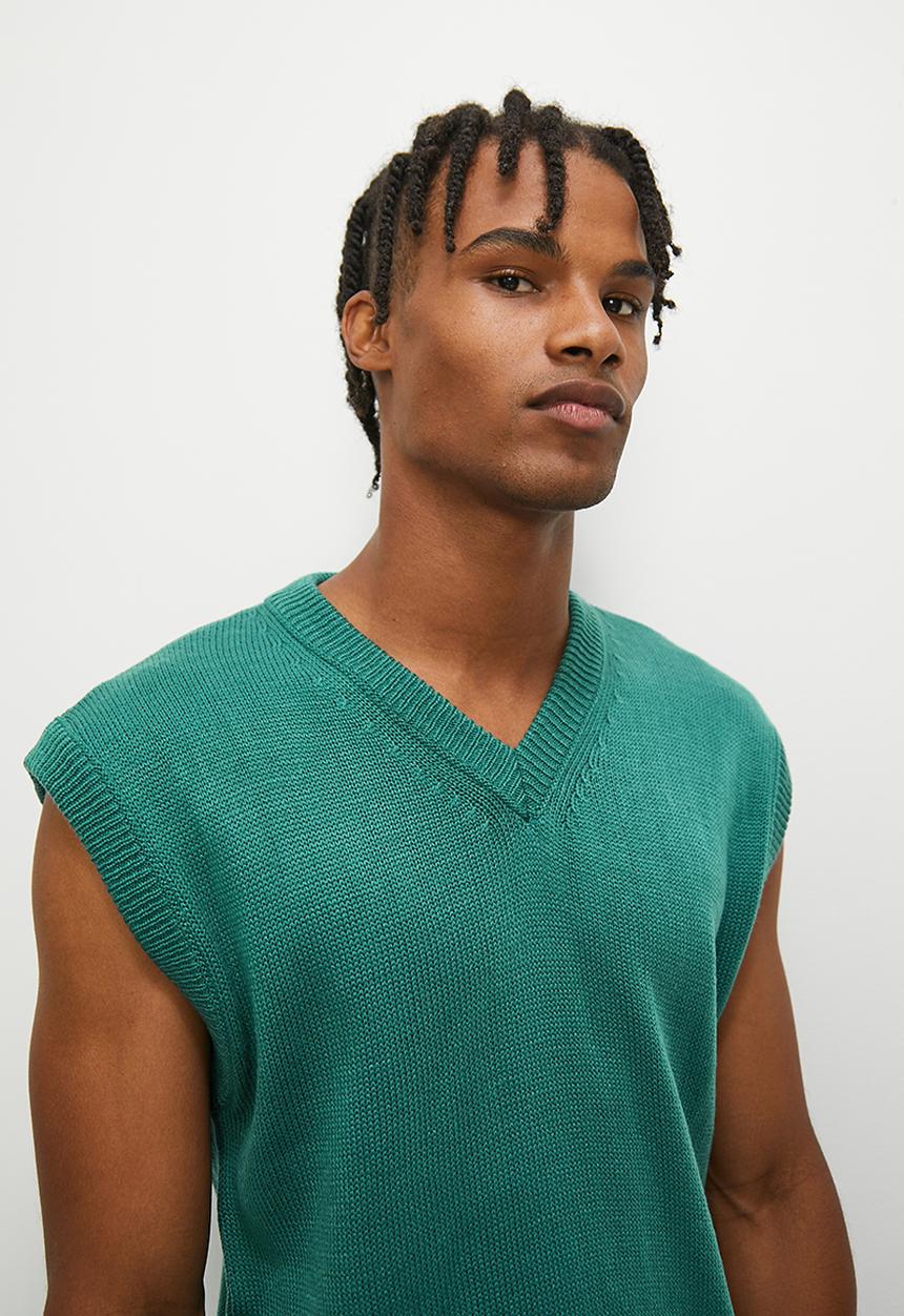 STYLE REPUBLIC - Oversized textured knit vest - sea green