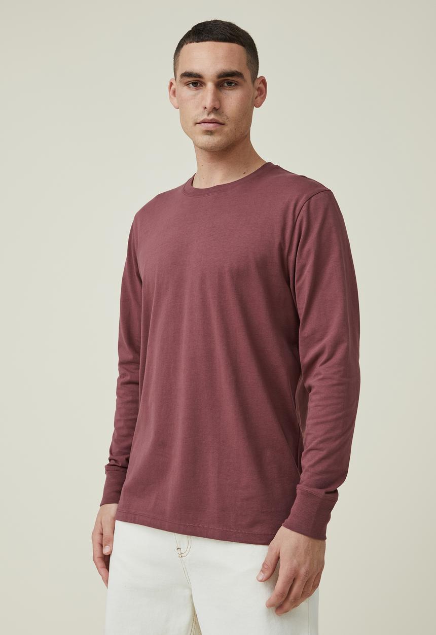 Cotton On - Organic long sleeve T-shirt - aged wine