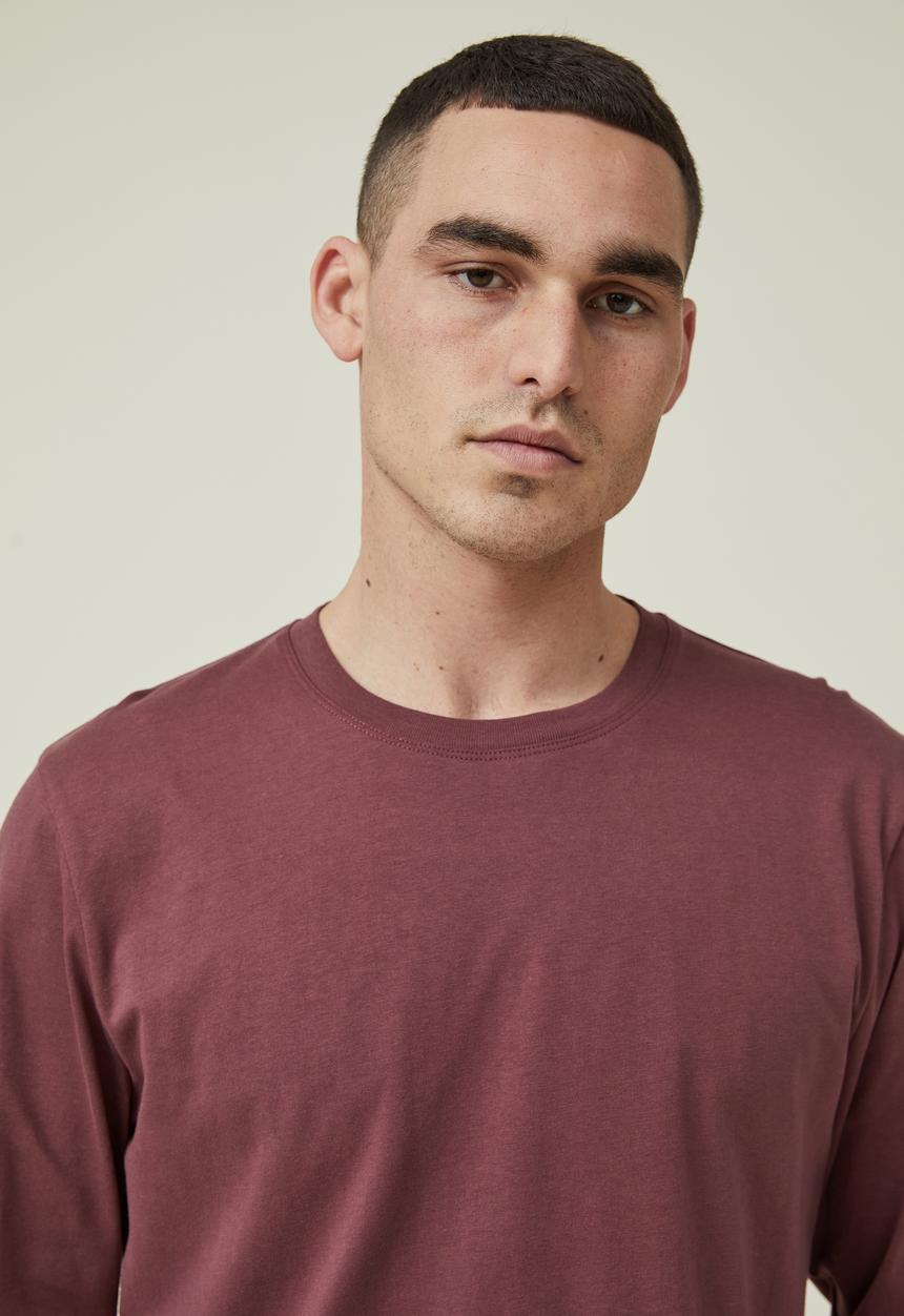 Cotton On - Organic long sleeve T-shirt - aged wine