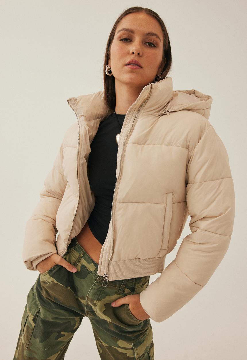 Supré  - Kai cropped puffer jacket - cookies and cream