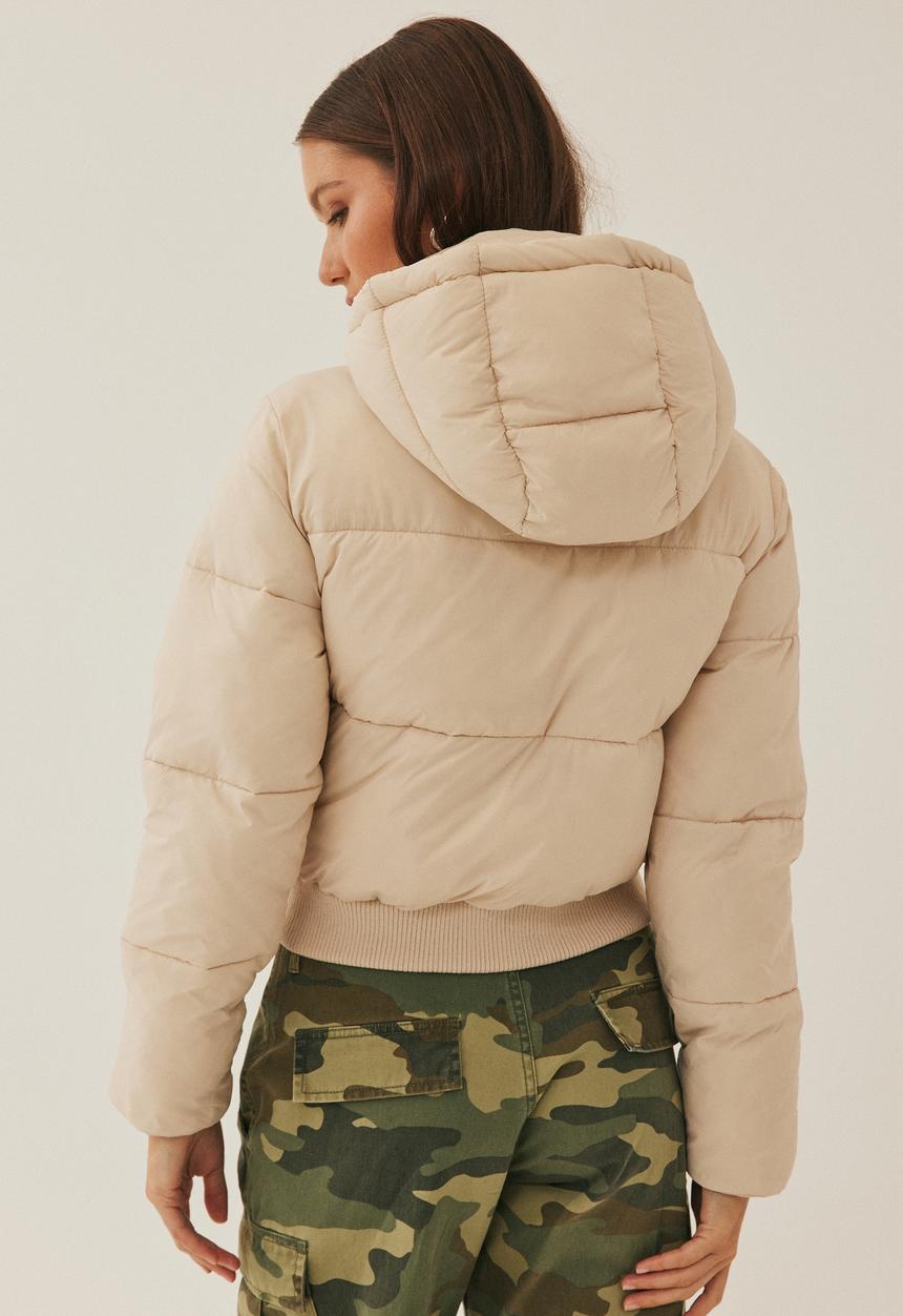 Supré  - Kai cropped puffer jacket - cookies and cream