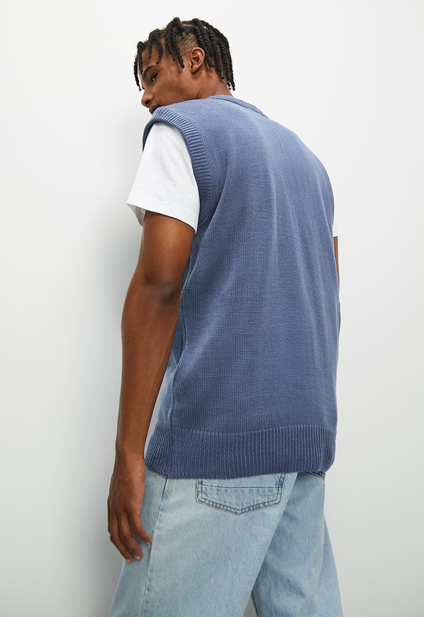 STYLE REPUBLIC - Oversized textured knit vest - blue