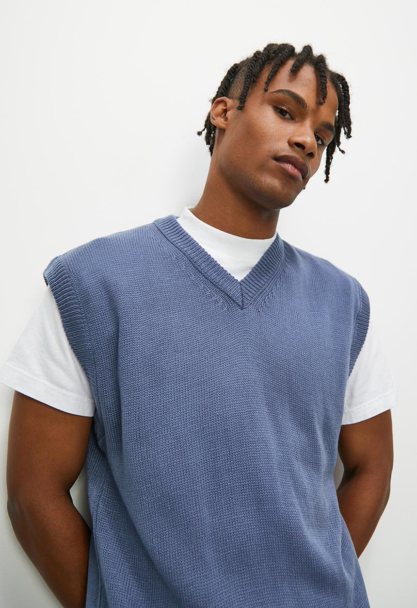 STYLE REPUBLIC - Oversized textured knit vest - blue